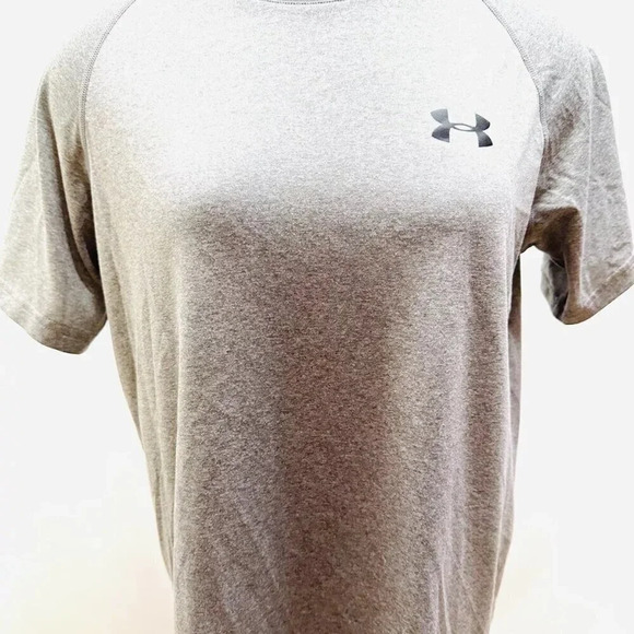 UNDER ARMOUR Men Short Sleeve Pullover Heatgear Crew Neck Gray T-Shirt Sz Small - Picture 9 of 12